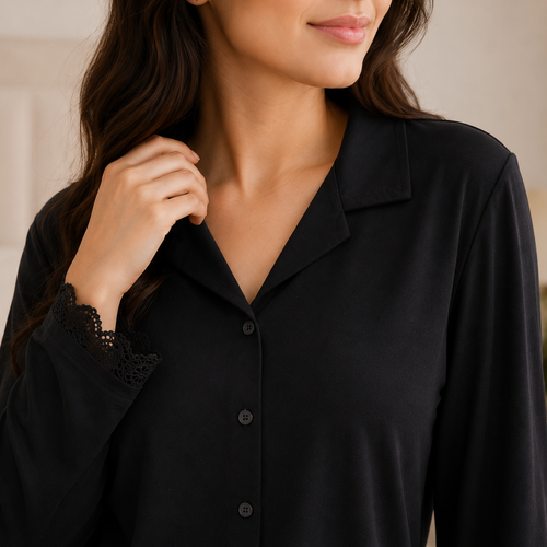 Dream Cozy Pajama Set| Black night suit