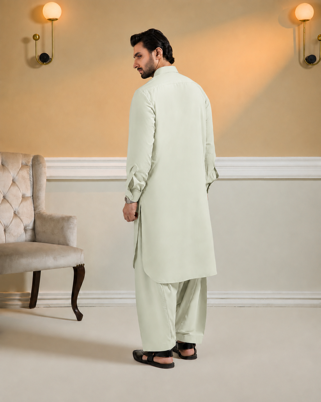 Premium pistachio Unstitched Suit |Wash & Wear