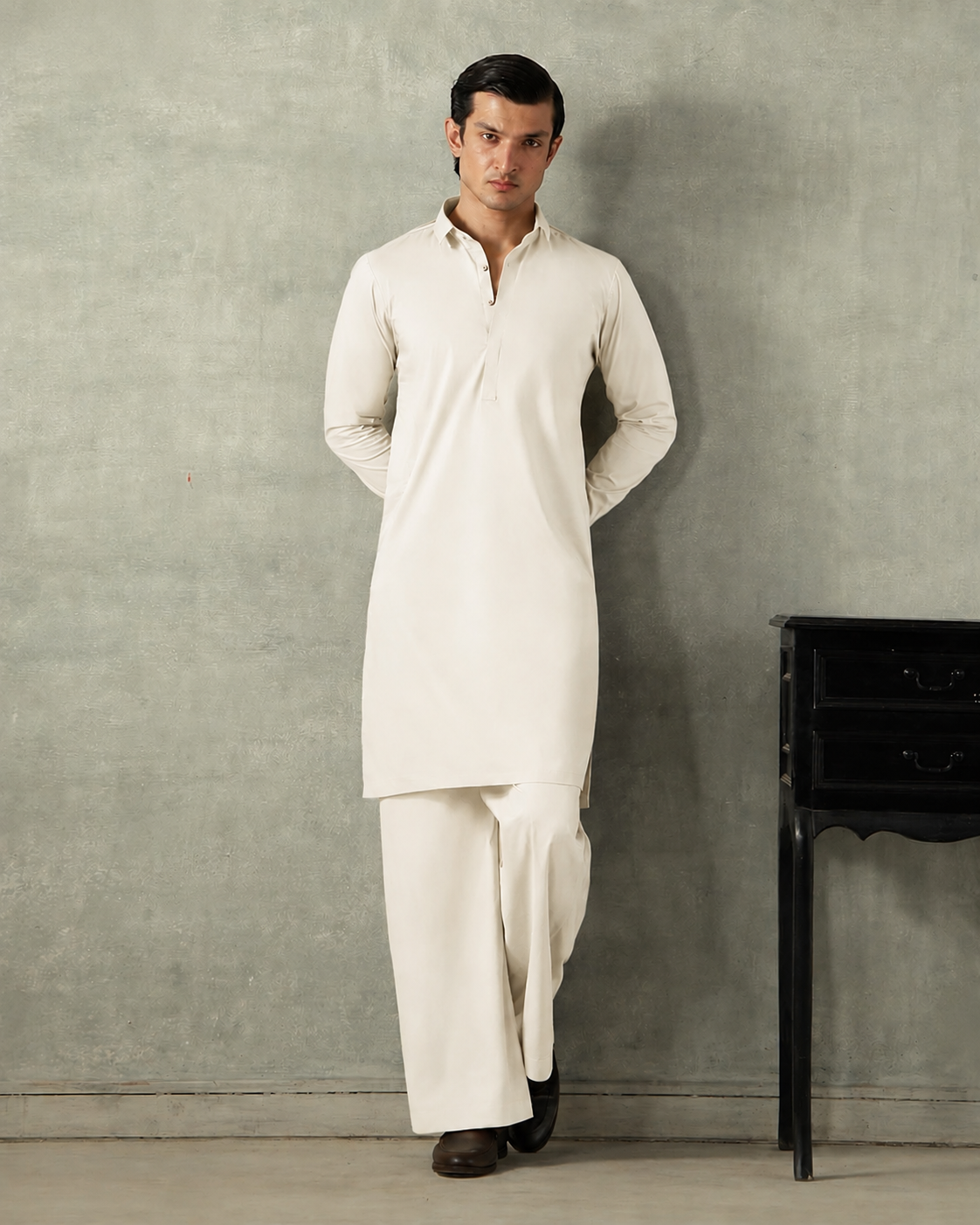 Premium Off White Unstitched Suit |Wash & Wear