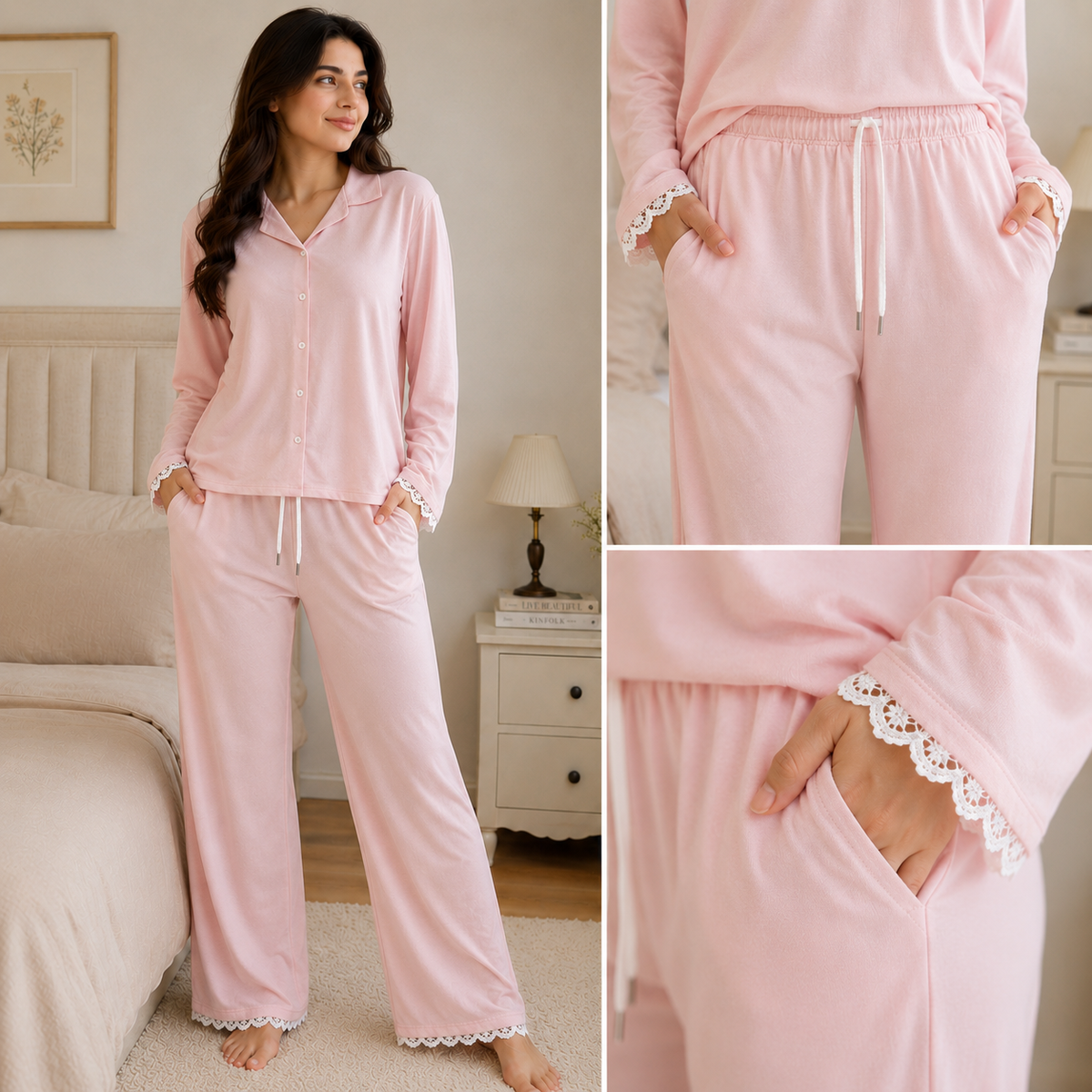 Dream Cozy Pajama Set| Baby pink night suit